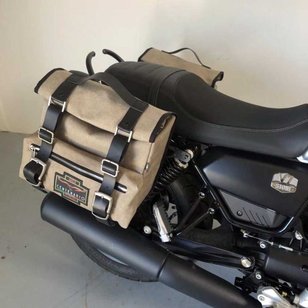 Moto Guzzi V7 850 Borse Laterali Sahara Centenario Grigio 02