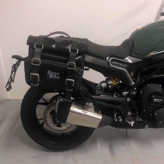 Panniers for Benelli Leoncino 800, pair of CAMION in Leather side bags