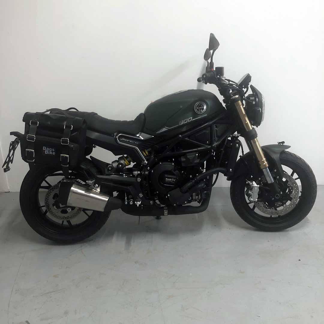 Panniers for Benelli Leoncino 800, pair of CAMION in Leather side bags - Image 2