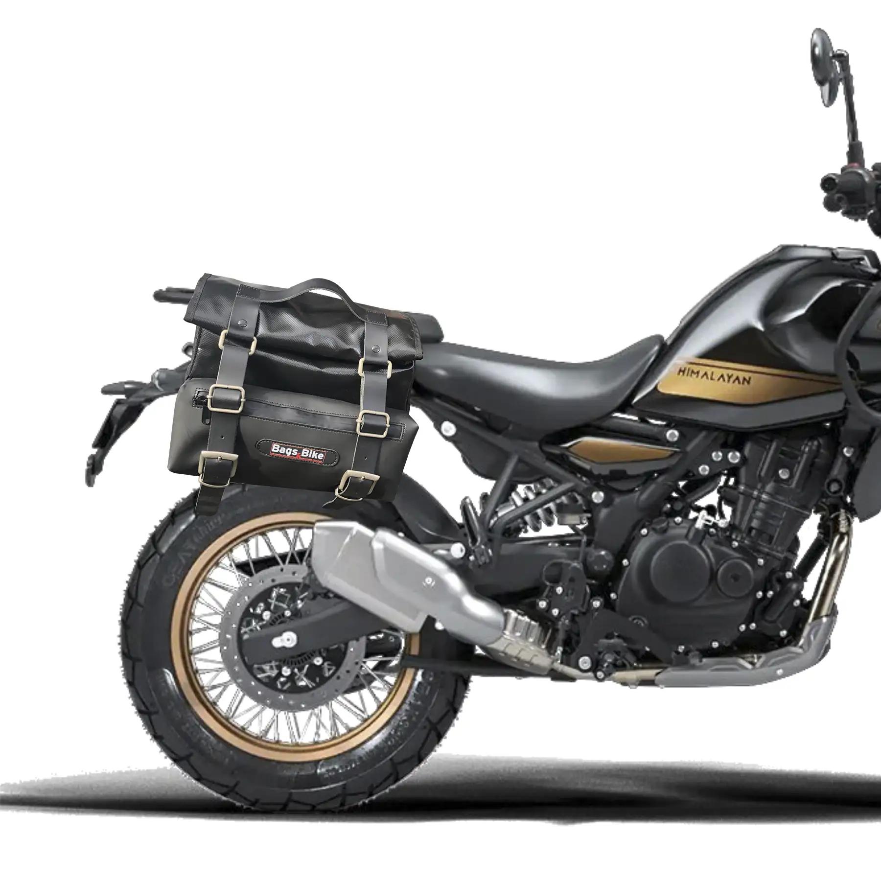 Panniers for Royal Enfield Himalayan 450, pair of CAMION in Leather side bags