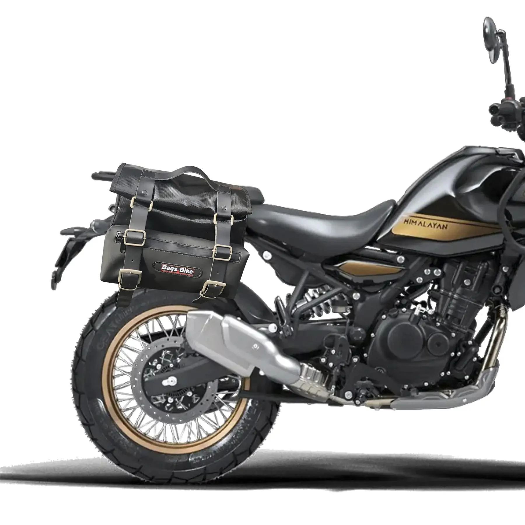 Panniers for Royal Enfield Himalayan 450, pair of CAMION in Leather side bags