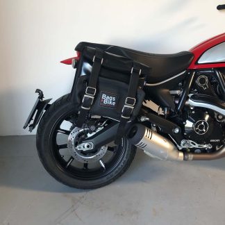 Panniers for Ducati Scrambler 2019/2022, pair of CAMION in Leather side bags