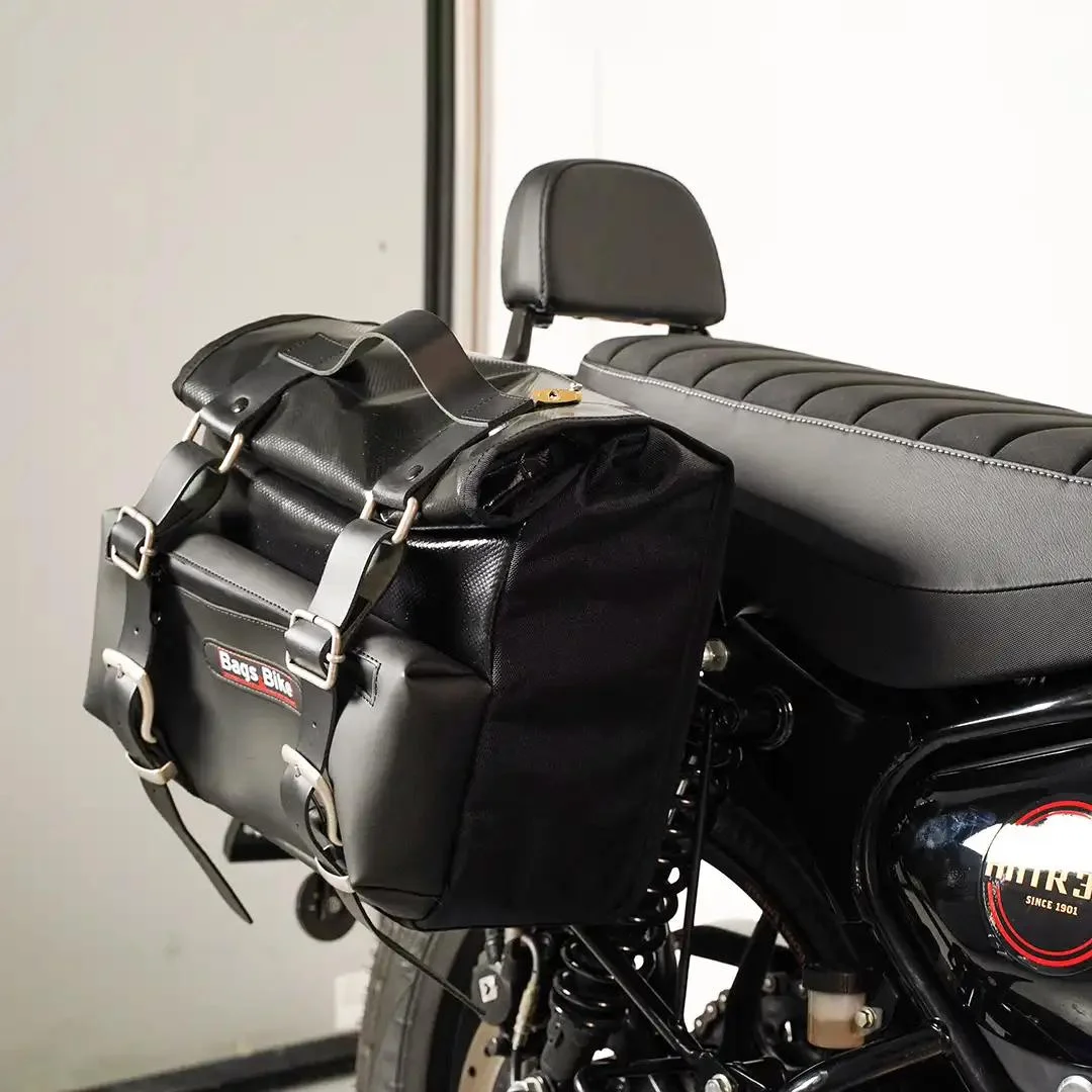 Borse laterali per Royal Enfield Hunter 350, coppia di borse CAMION in Cuoio - immagine 2