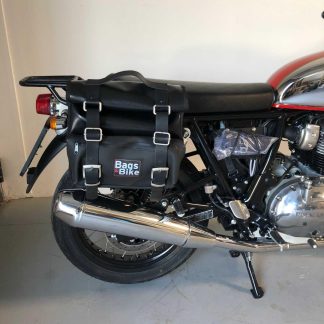 Panniers for Royal Enfield Interceptor Continental, pair of CAMION in Leather side bags