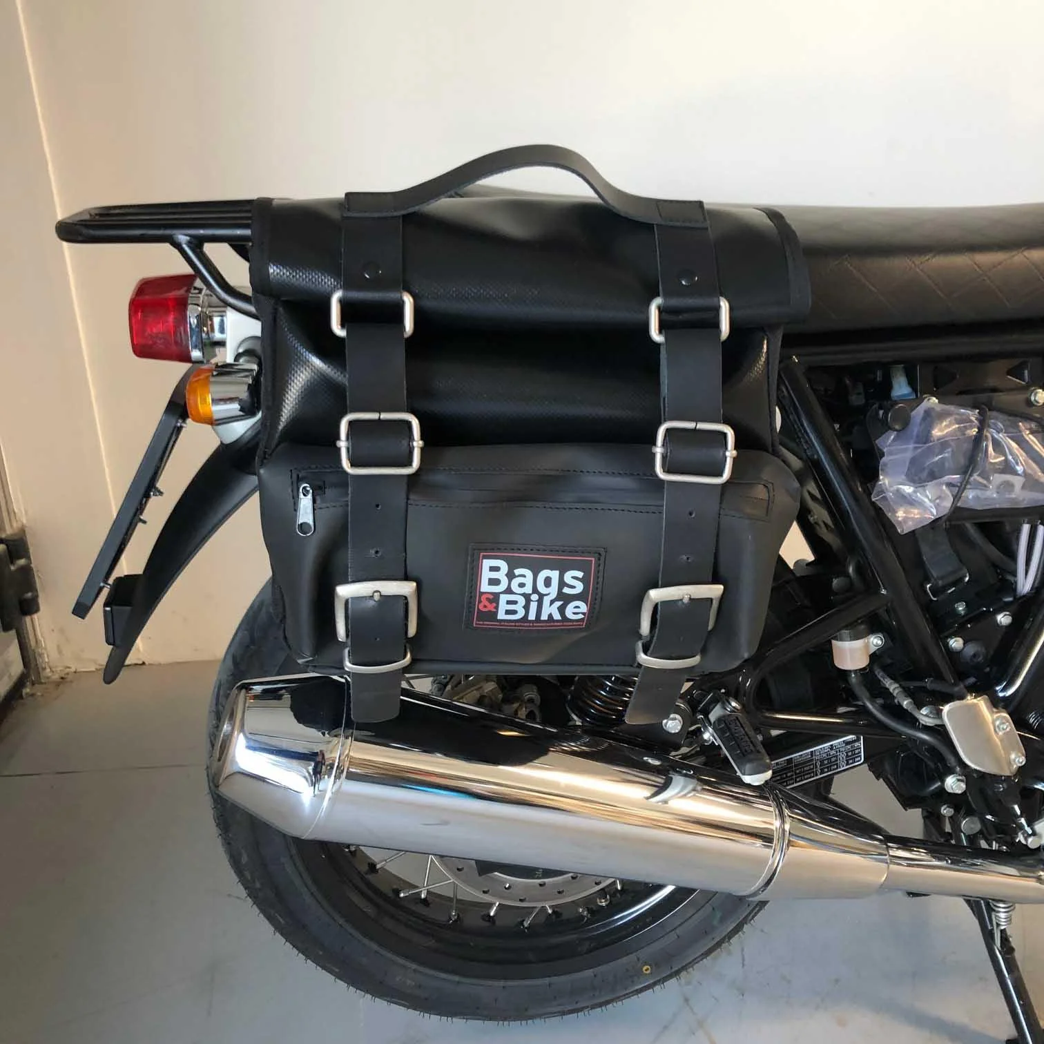 Borse laterali per Royal Enfield Interceptor Continental, coppia di borse CAMION in Cuoio - immagine 3