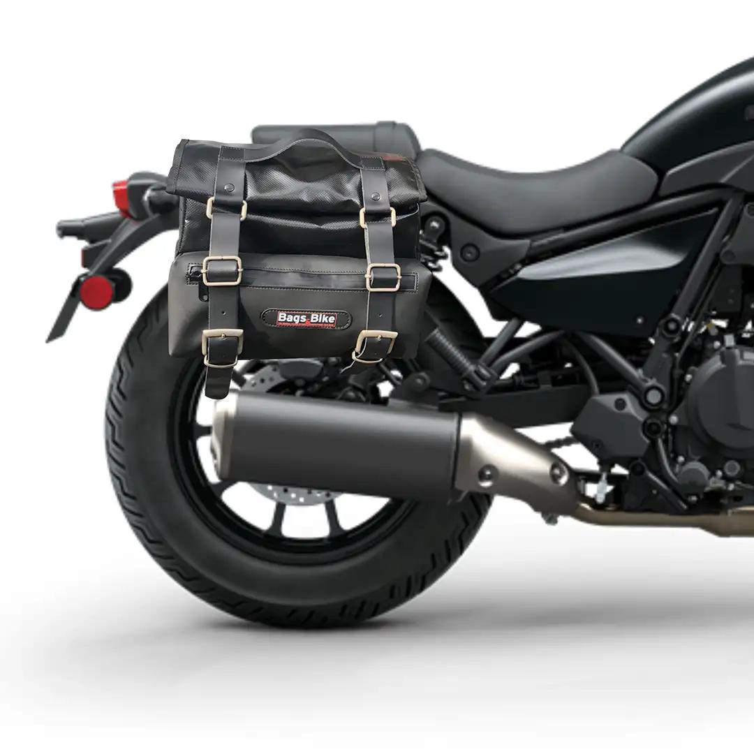 Panniers for Kawasaki Eliminator, pair of CAMION in Leather side bags