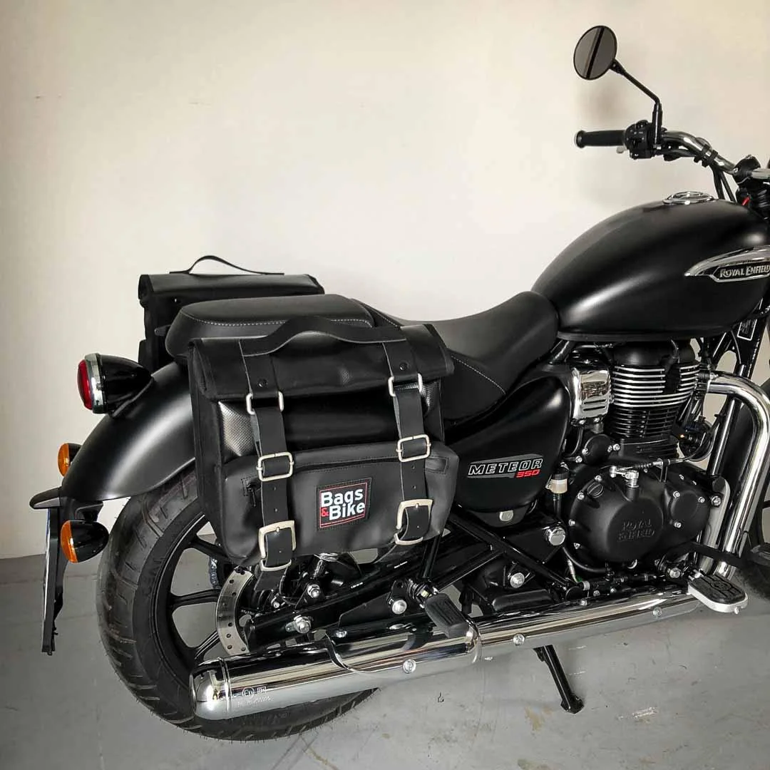 Borse laterali per Royal Enfield Meteor 350, coppia di borse CAMION in Cuoio - immagine 4