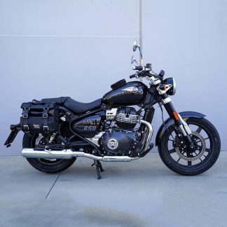 Panniers for Royal Enfield Super Meteor 650, pair of CAMION in Leather side bags