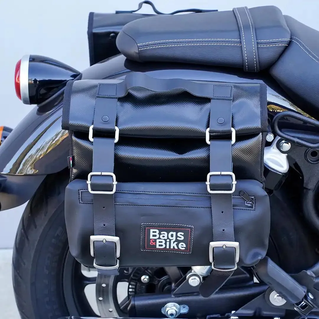 Borse laterali per Royal Enfield Super Meteor 650, coppia di borse CAMION in Cuoio - immagine 2