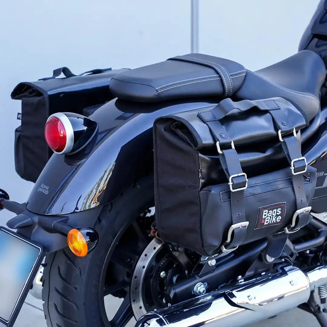 Borse laterali per Royal Enfield Super Meteor 650, coppia di borse CAMION in Cuoio - immagine 3