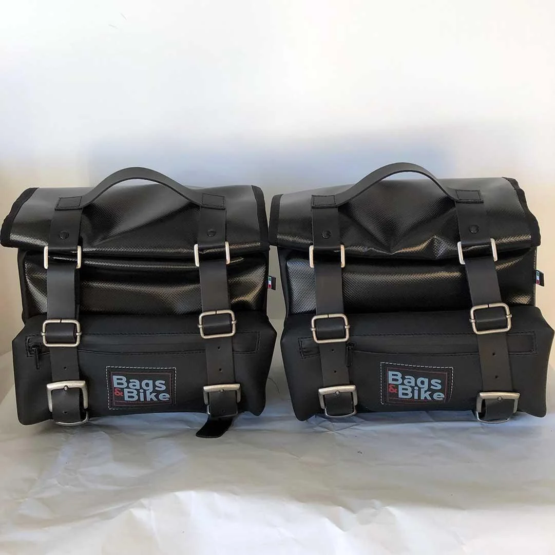 Borse laterali per Moto Guzzi V7 Special 2021/24, coppia di borse CAMION in Cuoio - immagine 2