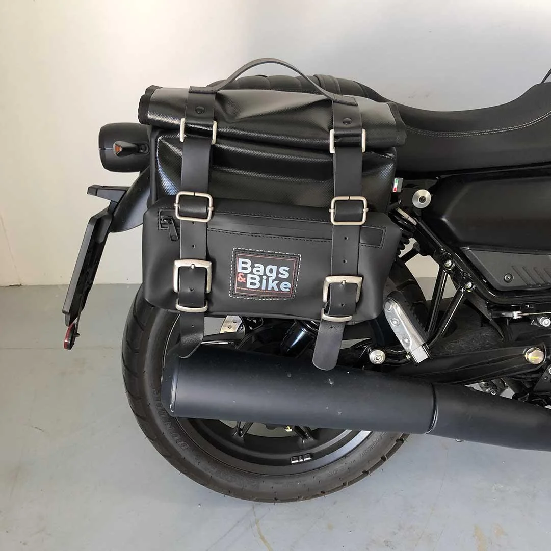 Borse laterali per Moto Guzzi V7 Special 2021/24, coppia di borse CAMION in Cuoio - immagine 3
