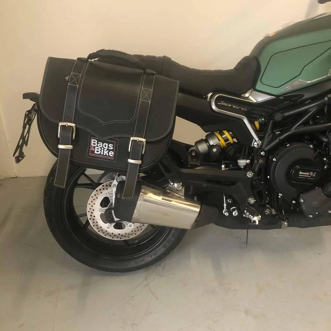 Borse laterali per Benelli Leoncino 800, coppia di borse CLASSIC in Nera