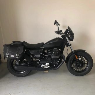 Panniers for Moto Guzzi Bobber, pair of CLASSIC in Black side bags