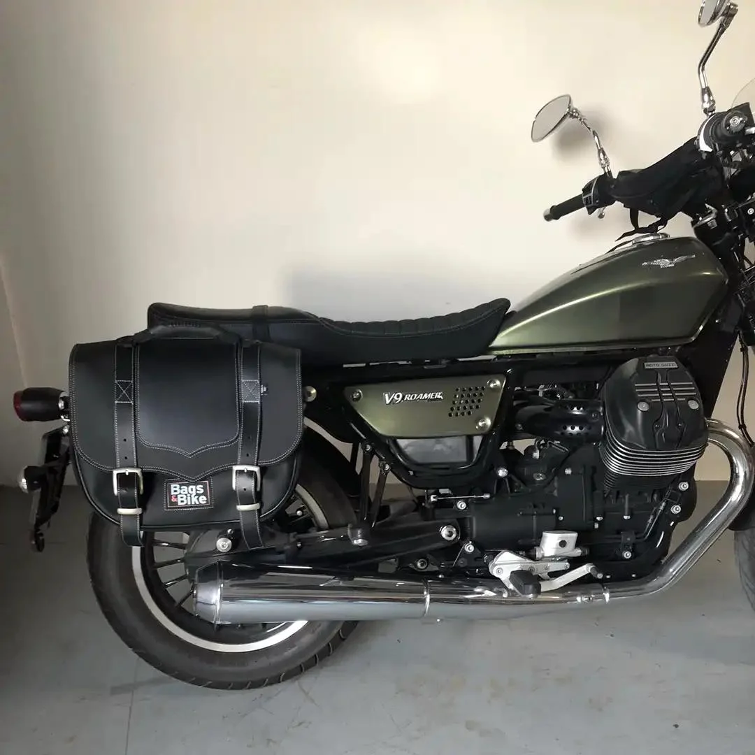 Panniers for Moto Guzzi Roamer, pair of CLASSIC in Black side bags - Image 4