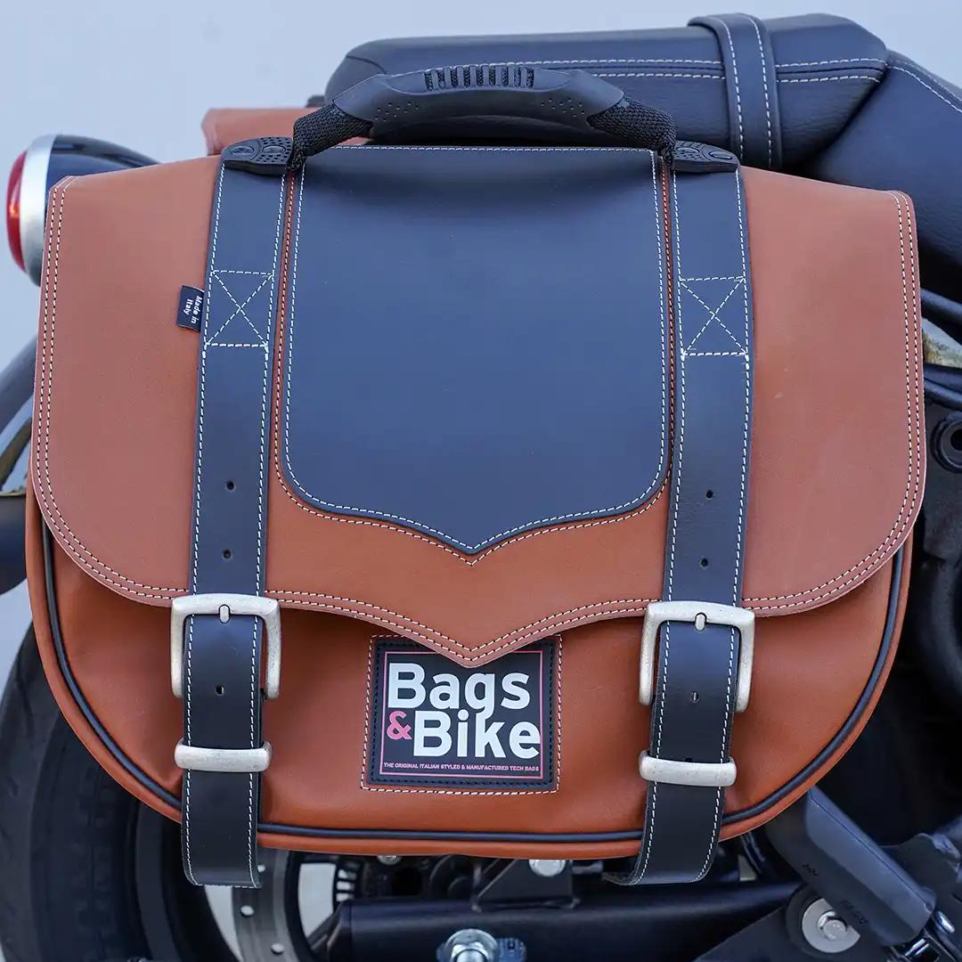 Borse laterali per Royal Enfield Super Meteor 650, coppia di borse CLASSIC in Cuoio - immagine 3