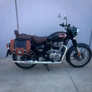 Panniers for Royal Enfield Classic 350, pair of CLASSIC in Leather and Black side bags
