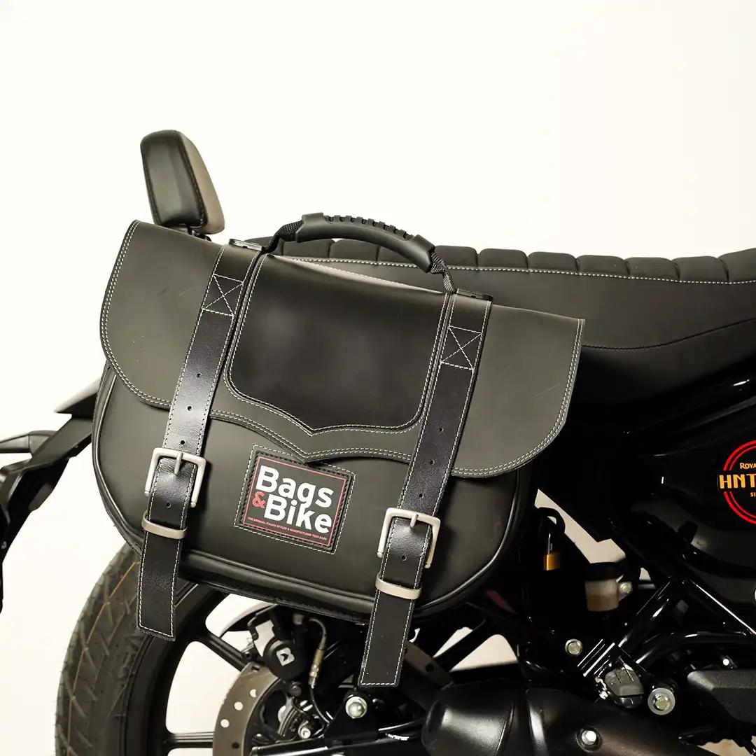 Panniers for Royal Enfield Hunter 350, pair of CLASSIC in Black side bags - Image 2
