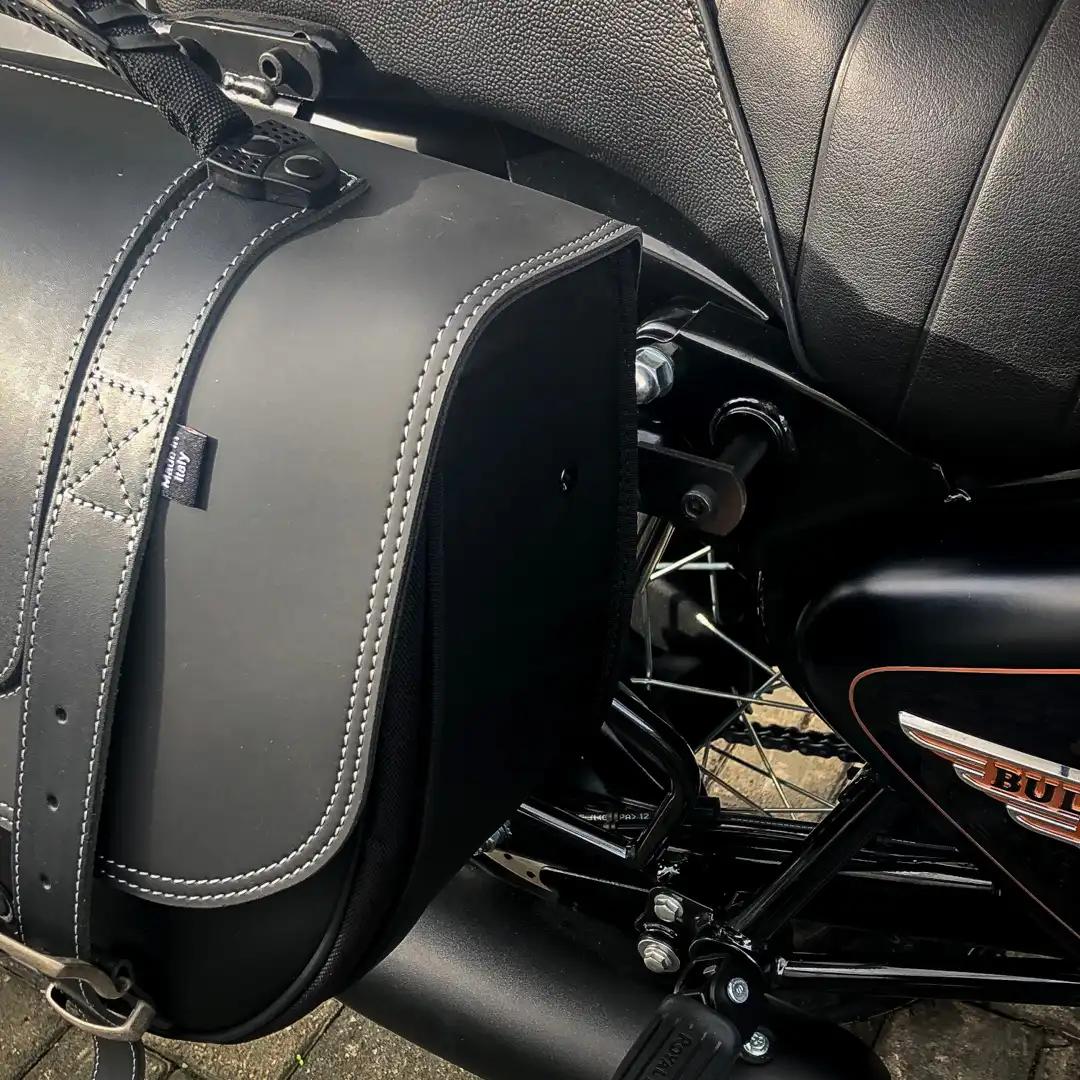 Panniers for Royal Enfield Bullet 350, pair of CLASSIC in Black side bags - Image 3