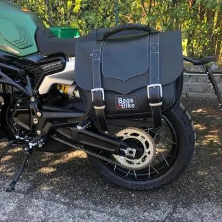 Pannier for Benelli Leoncino 800 Trail, single side bag CLASSIC in Black