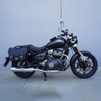 Panniers for Royal Enfield Super Meteor 650, pair of CLASSIC in Black side bags