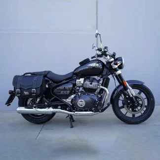 Panniers for Royal Enfield Super Meteor 650, pair of CLASSIC in Black side bags