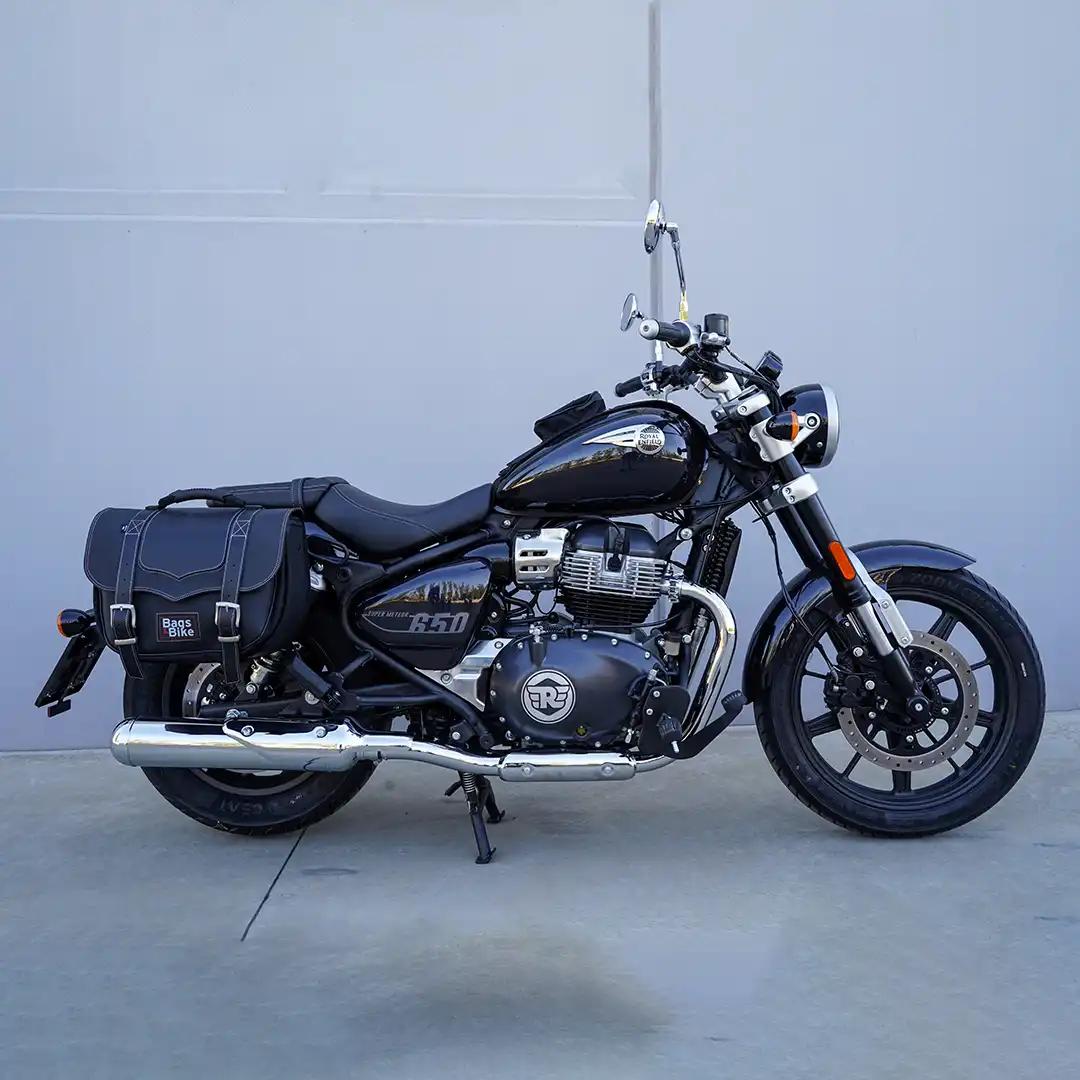 Borse laterali per Royal Enfield Super Meteor 650, coppia di borse CLASSIC in Nera