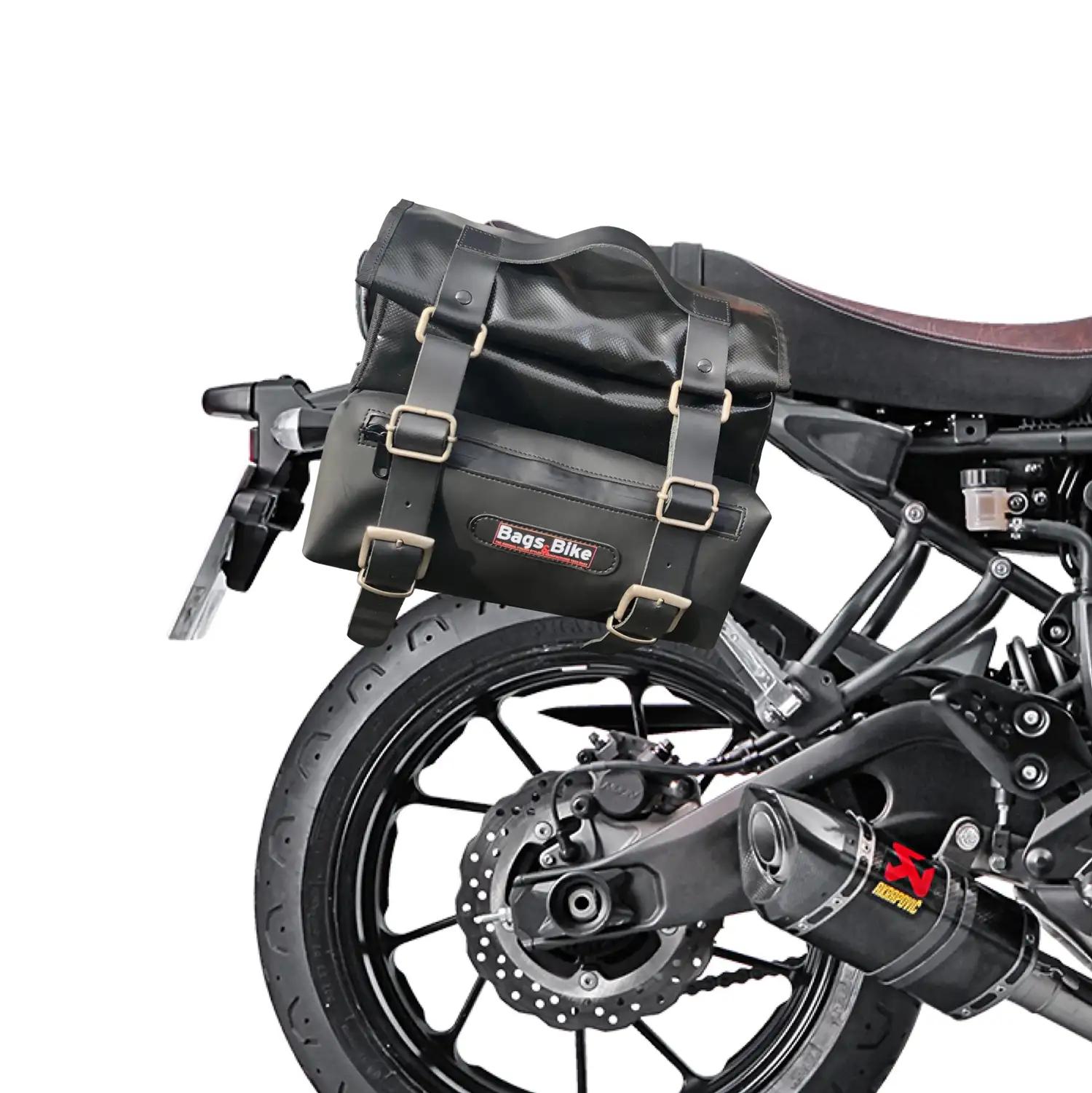Panniers for Yamaha XSR 700, pair of CAMION in Leather side bags