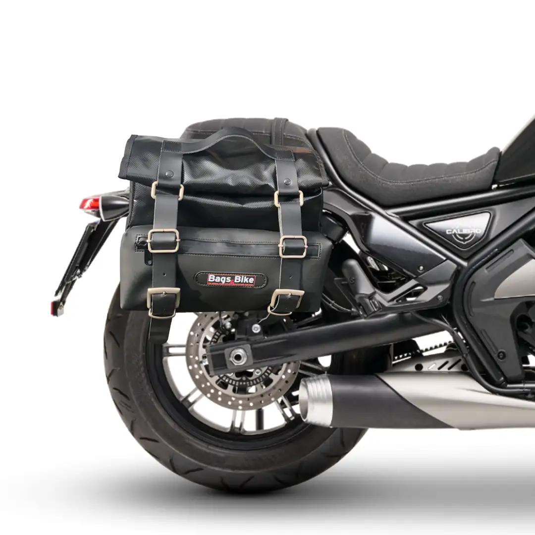 Panniers for Calibro Moto Morini, pair of CAMION in Leather side bags