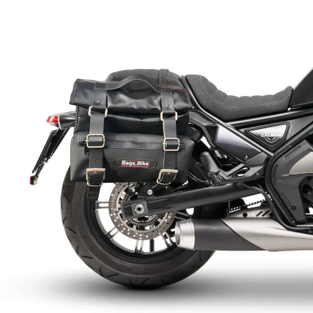 Borse laterali per Calibro Moto Morini, coppia di borse CAMION in Cuoio