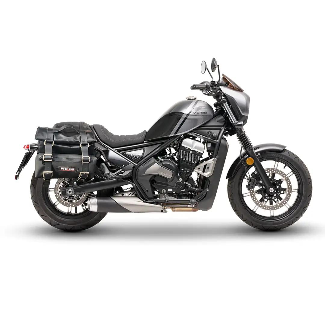 Panniers for Calibro Moto Morini, pair of CAMION in Leather side bags - Image 2