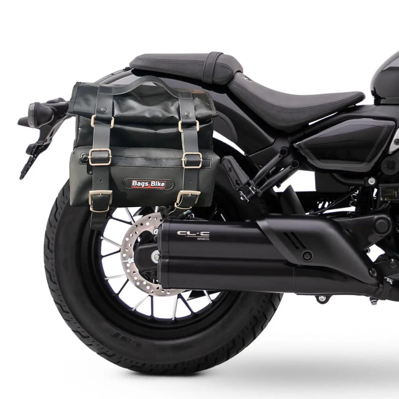 Panniers for Cfmoto CL450 C, pair of CAMION in Leather side bags