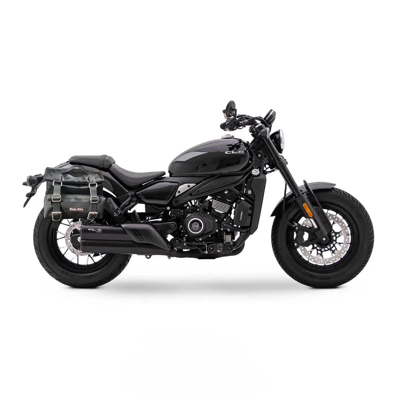 Panniers for Cfmoto CL450 C, pair of CAMION in Leather side bags - Image 3