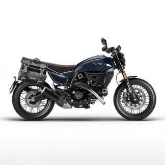 Panniers for Ducati Scrambler 800 2024, pair of CAMION in Leather side bags