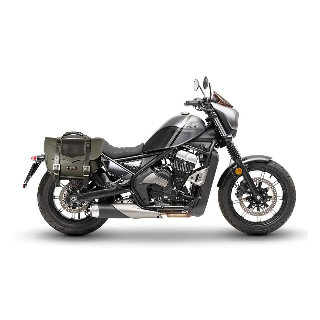 Panniers for Calibro Moto Morini, pair of CLASSIC in Black side bags - Image 2