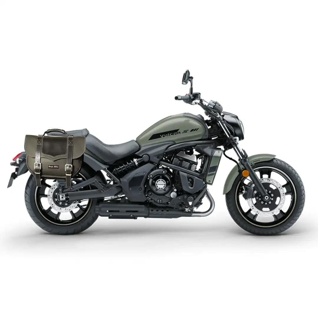 Panniers for Kawasaki Vulcan 650, pair of CLASSIC in Black side bags - Image 2