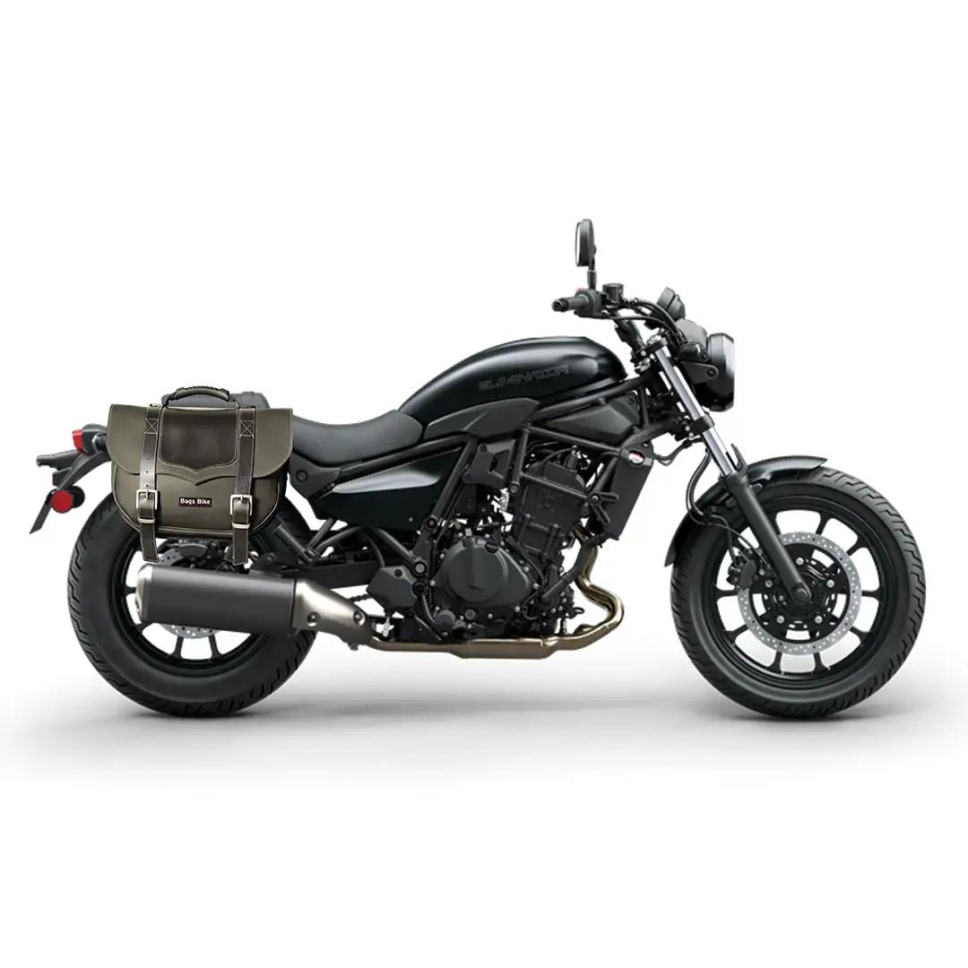 Panniers for Kawasaki Eliminator, pair of CLASSIC in Black side bags - Image 2