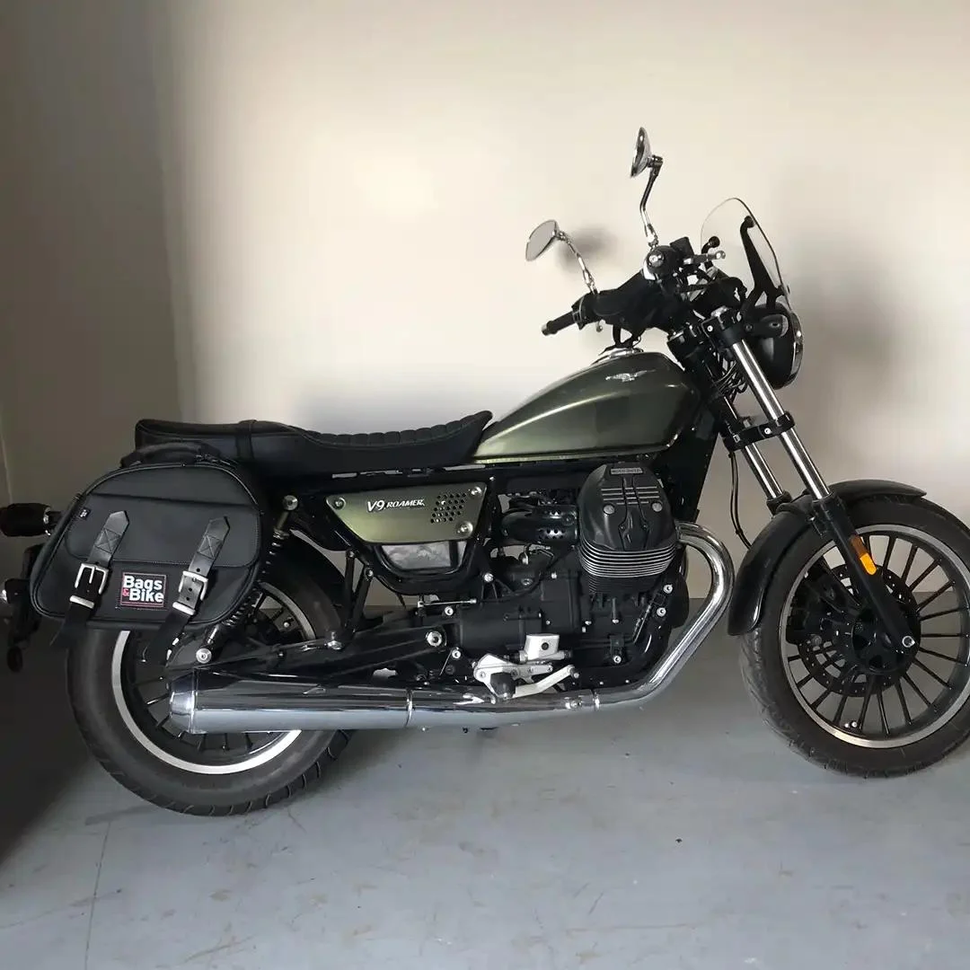 Panniers for Moto Guzzi Roamer, pair of EXPLORER in Black side bags