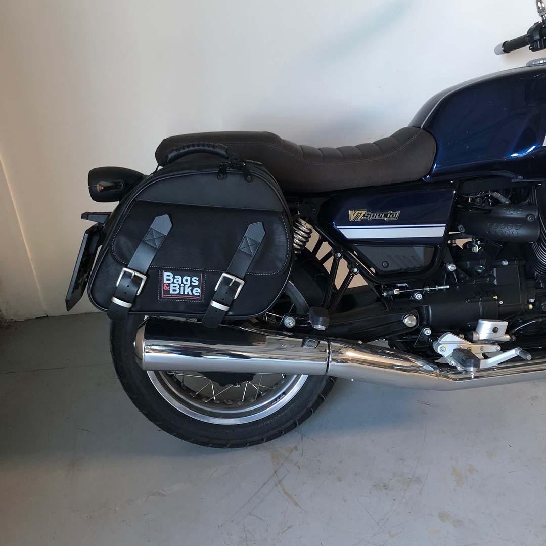 Panniers for Moto Guzzi V7 Special 2021/24, pair of EXPLORER in Black side bags - Image 2