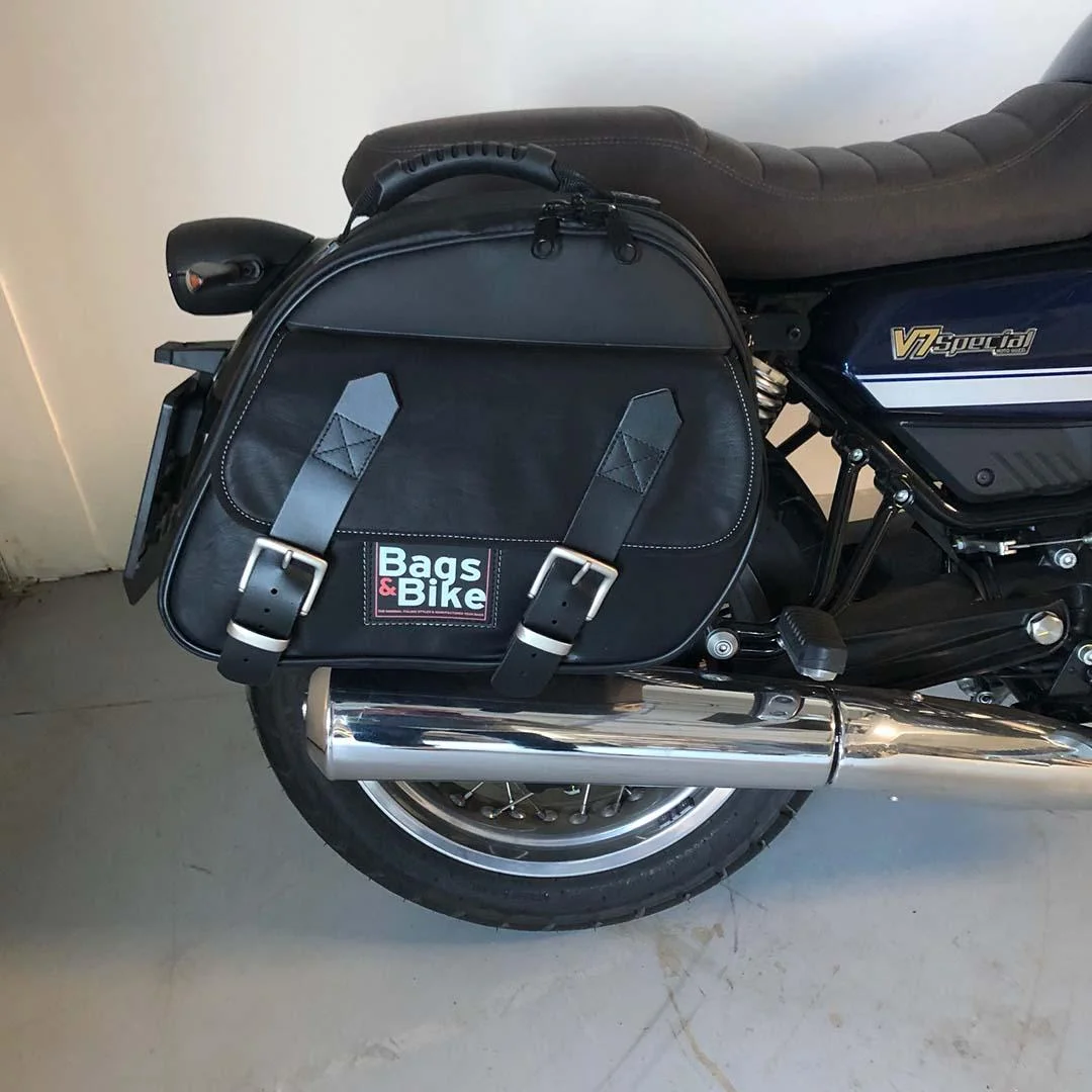 Borse laterali per Moto Guzzi V7 Special 2021/24, coppia di borse EXPLORER in Nera - immagine 3