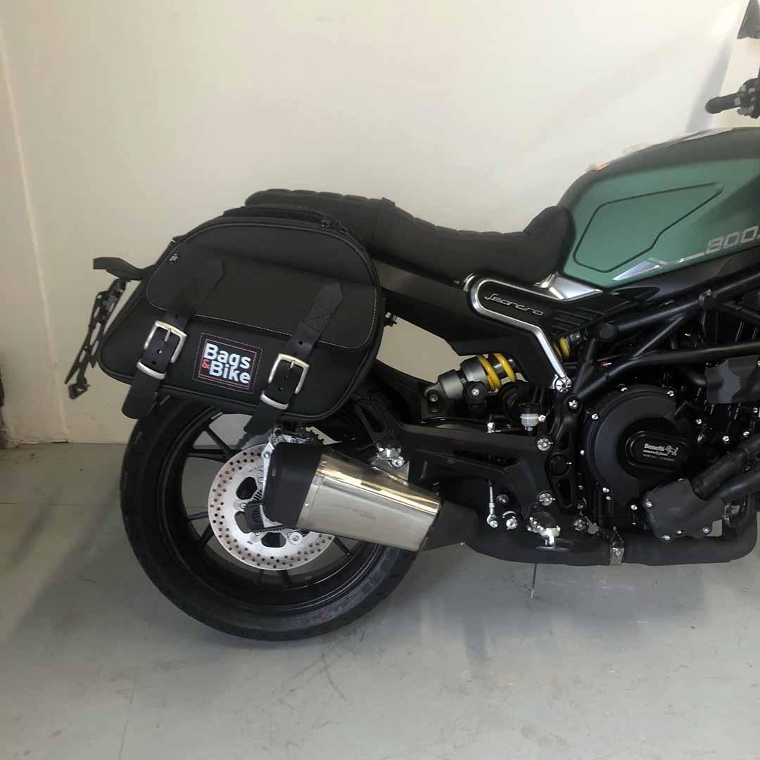 Panniers for Benelli Leoncino 800, pair of EXPLORER in Black side bags