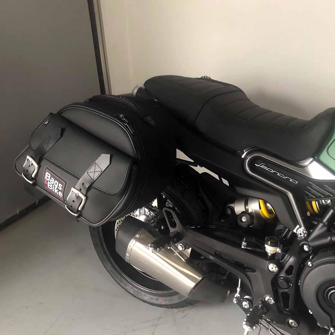 Panniers for Benelli Leoncino 800, pair of EXPLORER in Black side bags - Image 2