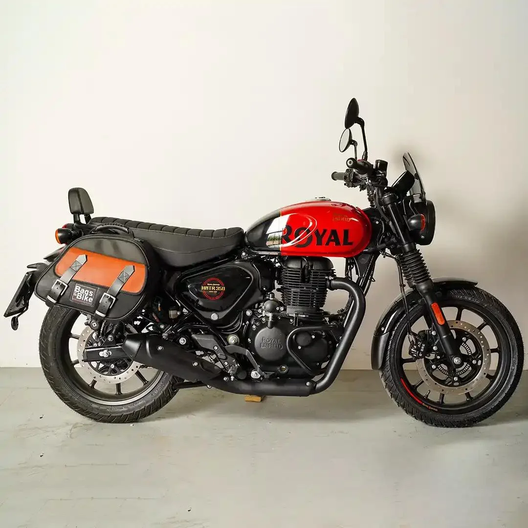 Borse laterali per Royal Enfield Hunter 350, coppia di borse EXPLORER in Nera e Cuoio