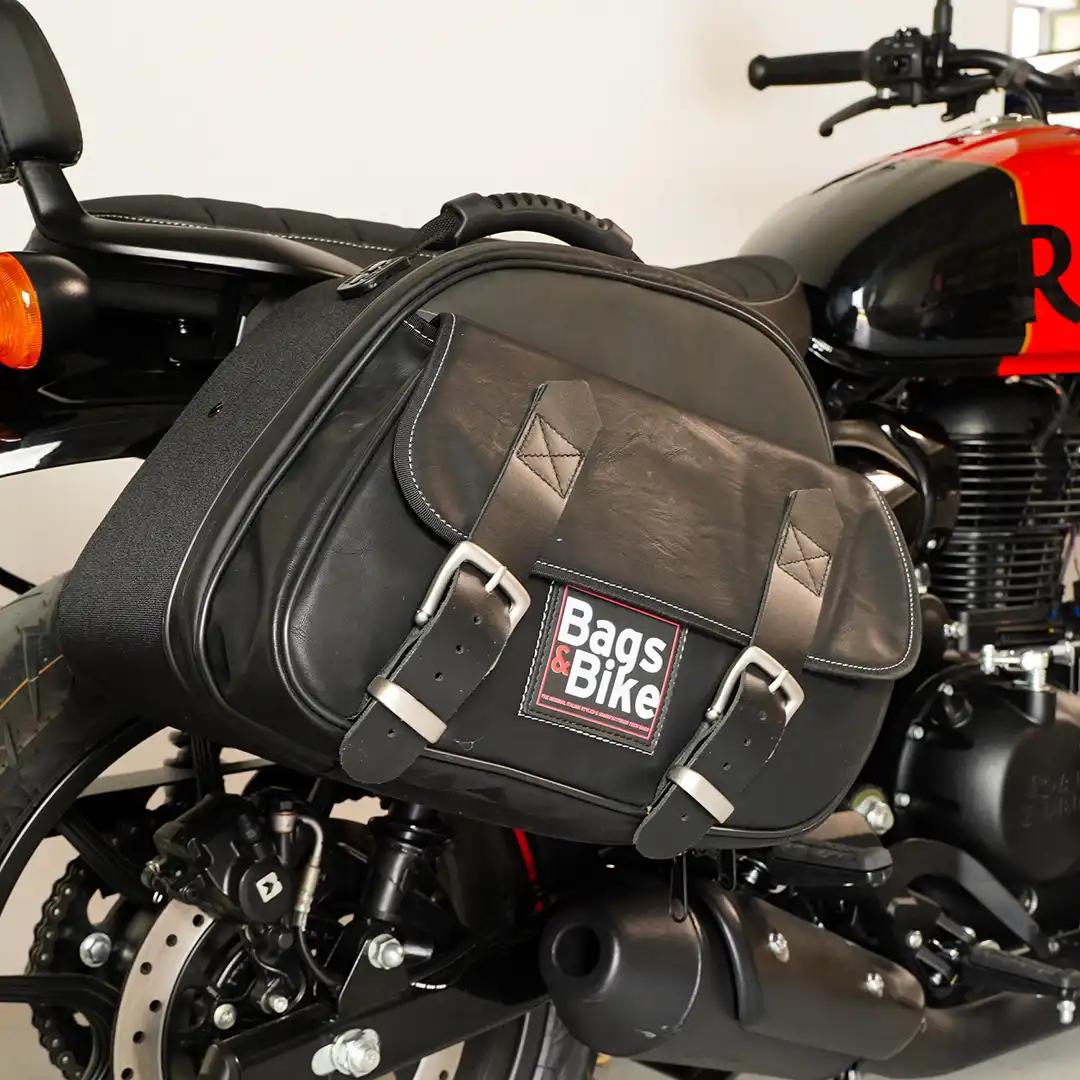 Panniers for Royal Enfield Hunter 350, pair of EXPLORER in Black side bags - Image 2