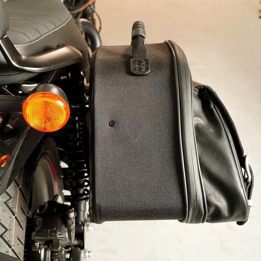 Panniers for Royal Enfield Hunter 350, pair of EXPLORER in Black side bags - Image 3