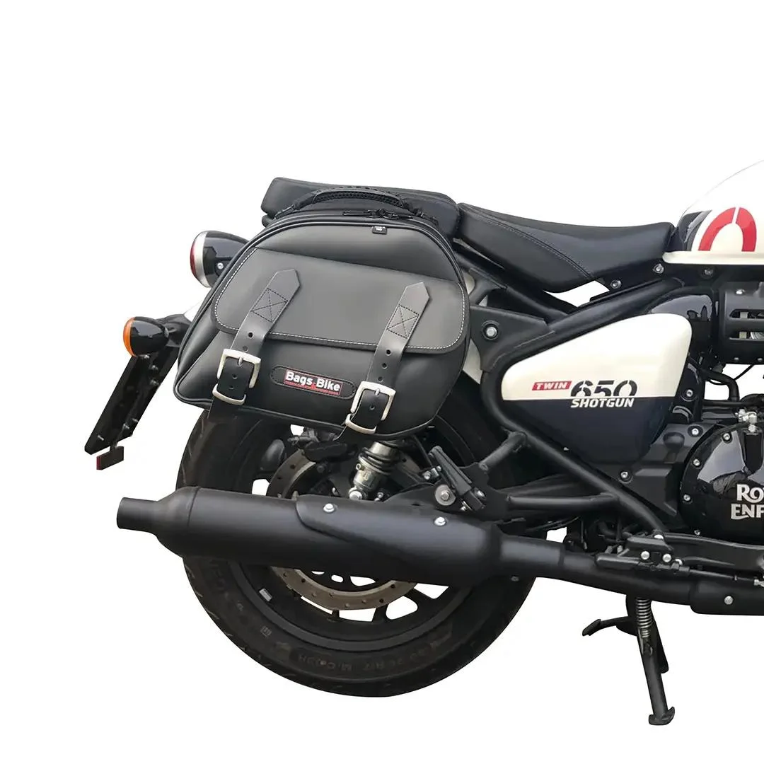 Borse laterali per Royal Enfield Shotgun, coppia di borse EXPLORER in Nera - immagine 2