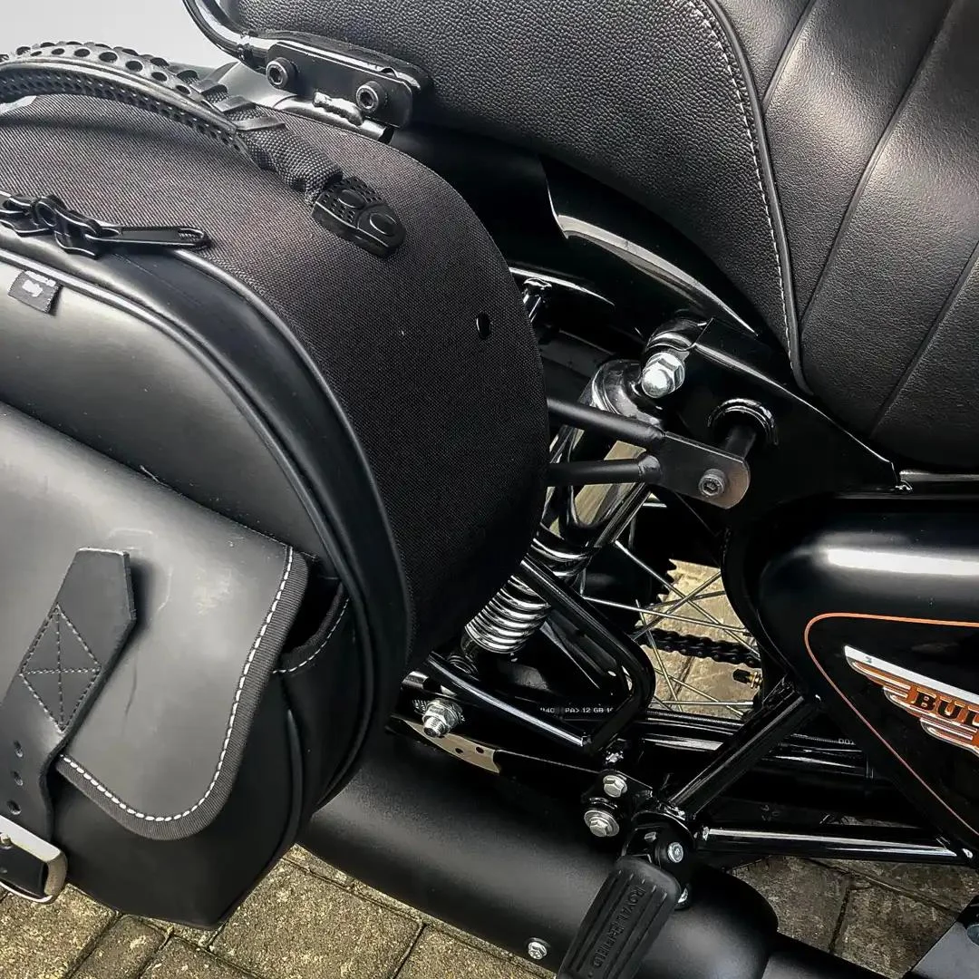 Borse laterali per Royal Enfield Classic 350, coppia di borse EXPLORER in Nera - immagine 4