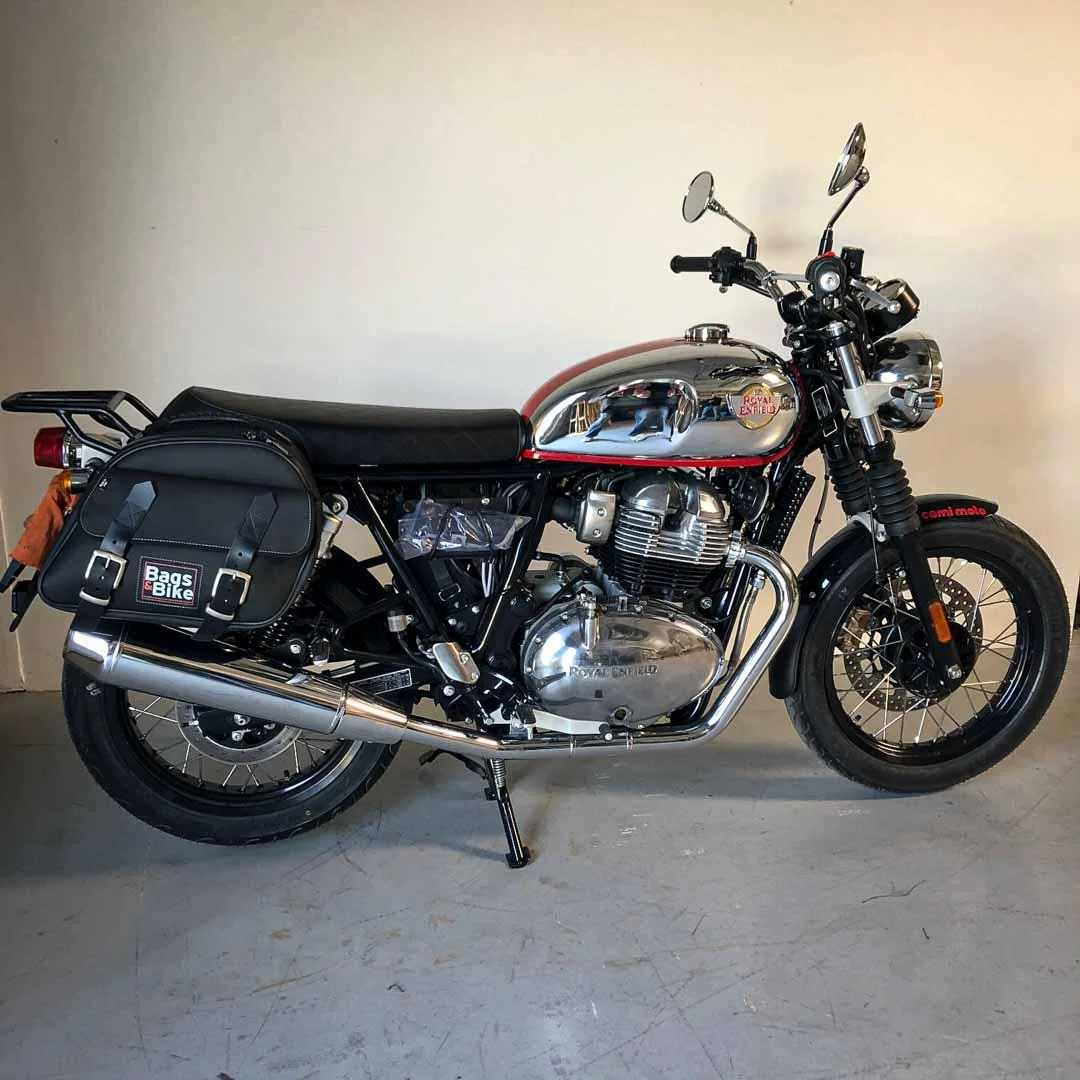Borse laterali per Royal Enfield Interceptor Continental, coppia di borse EXPLORER in Nera - immagine 2