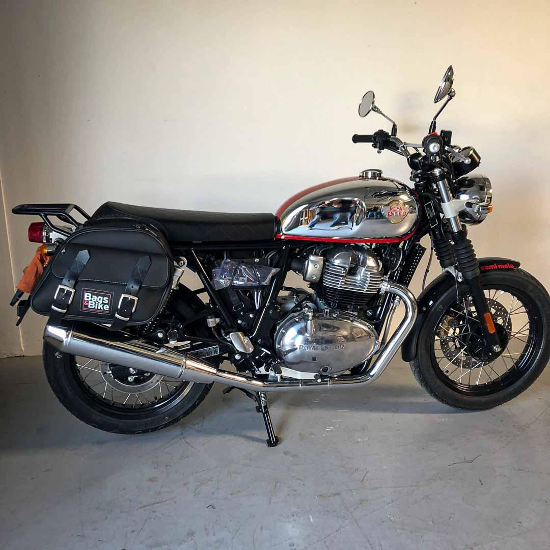 Panniers for Royal Enfield Interceptor Continental, pair of EXPLORER in Black side bags - Image 3