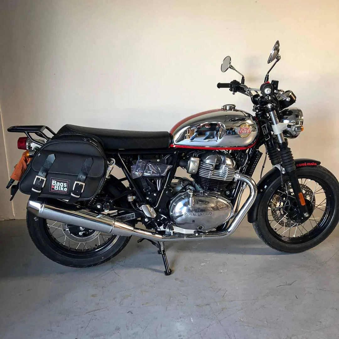 Borse laterali per Royal Enfield Interceptor Continental, coppia di borse EXPLORER in Nera - immagine 3